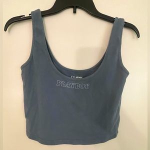 Playboy Crop Tank blue